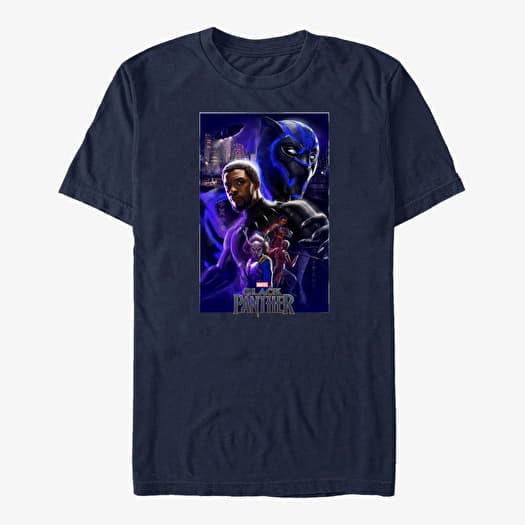 Póló Merch Marvel Black Panther: Movie - Panther Light Unisex T-Shirt Navy Blue
