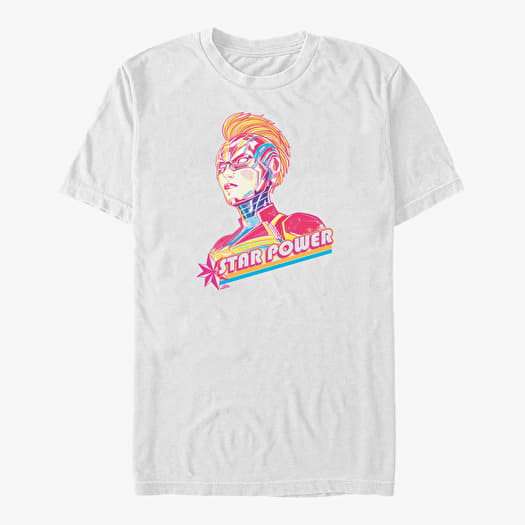 Tričko Merch Captain Marvel: Movie - Pop Star Unisex T-Shirt White