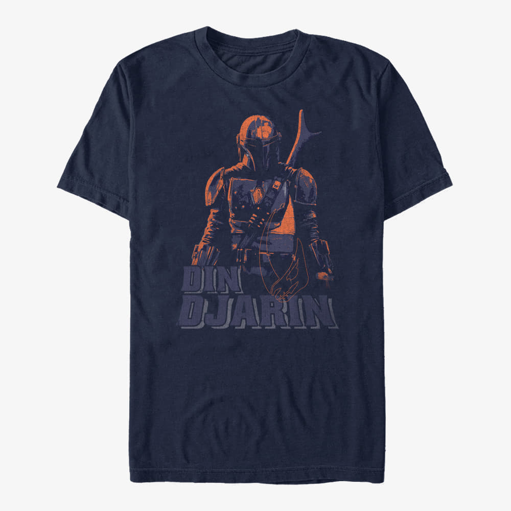 Trička Merch Star Wars: The Mandalorian - DIN DJARIN Unisex T-Shirt Navy Blue