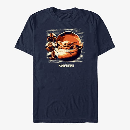 T-krekls Merch Star Wars: The Mandalorian - Child Group Unisex T-Shirt Navy Blue