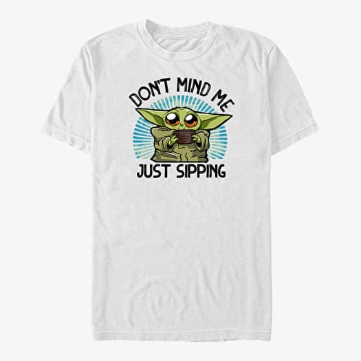 Majica Merch Star Wars: The Mandalorian - Just Sipping Unisex T-Shirt White