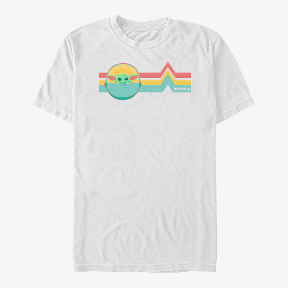 Trička Merch Star Wars: The Mandalorian - Rainbow Child Unisex T-Shirt White