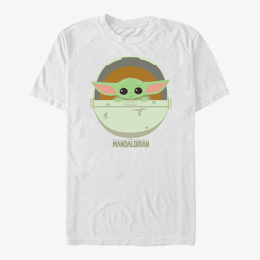 majice kratkih rukava Merch Star Wars: The Mandalorian - The Child Cute Bassinet Unisex T-Shirt White