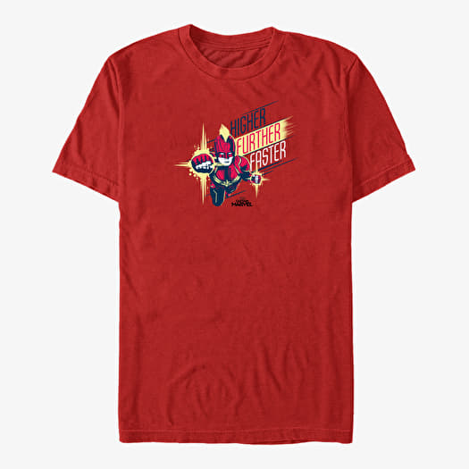 Tričko Merch Captain Marvel: Movie - Powerful Strike Unisex T-Shirt Red