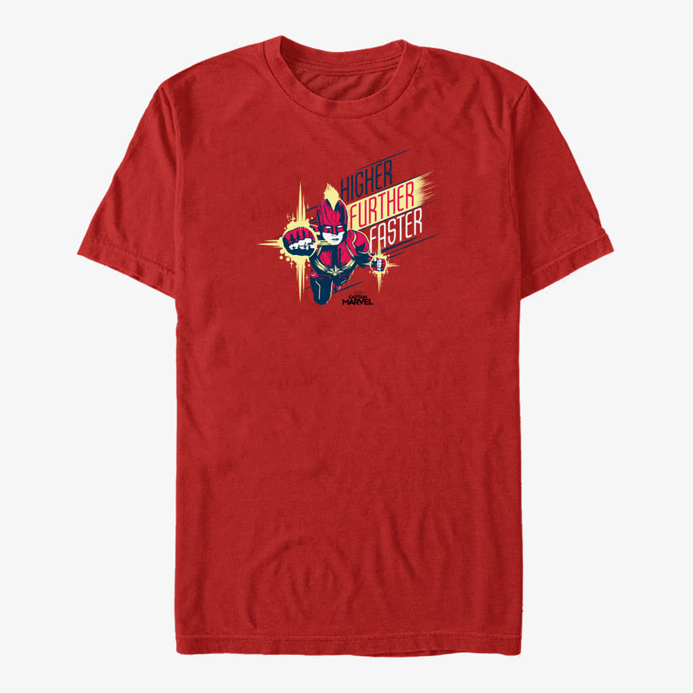 T-särgid Merch Captain Marvel: Movie - Powerful Strike Unisex T-Shirt Red