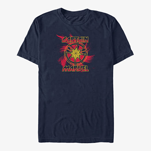 T-shirt Merch Captain Marvel: Movie - Marvel Swirl Unisex T-Shirt Navy Blue