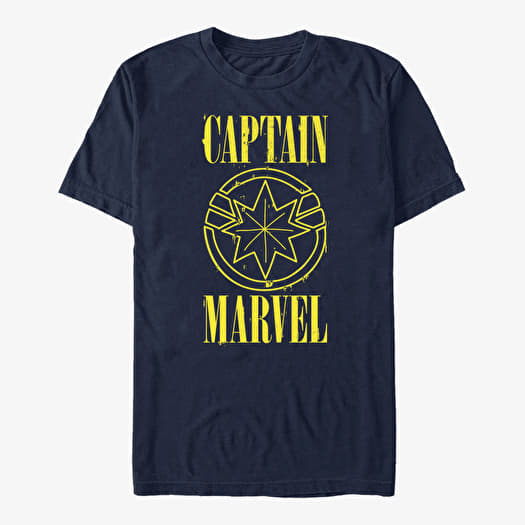 T-shirt Merch Captain Marvel: Movie - Yellow Marvel Unisex T-Shirt Navy Blue