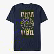 Merch Captain Marvel: Movie - Yellow Marvel Unisex T-Shirt Navy Blue
