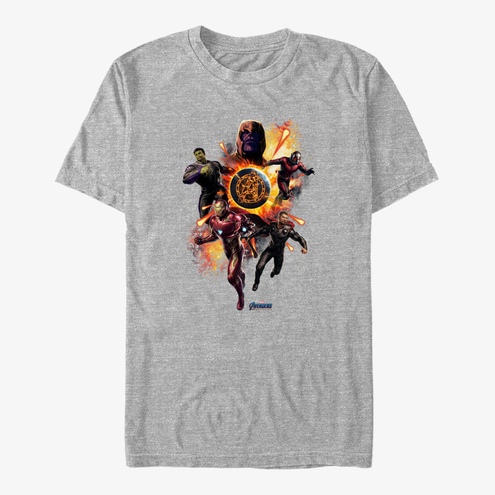 Magliette Merch Marvel Avengers Endgame - Planet Explosion Unisex T-Shirt Heather Grey