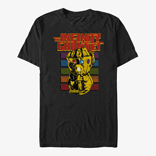 T-shirt Merch Marvel Avengers: Infinity War - Gauntlet Retro Intro Unisex T-Shirt Black