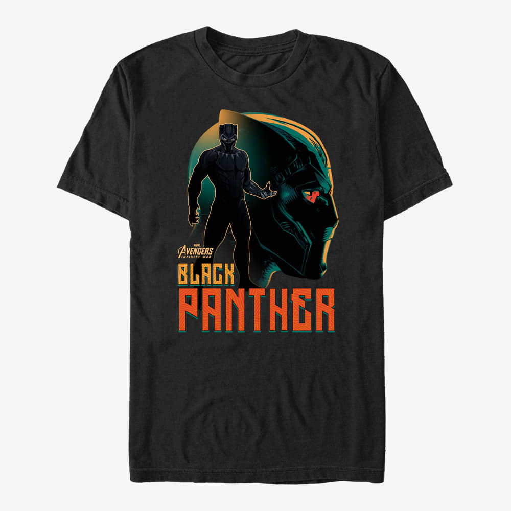 Trička Merch Marvel Avengers: Infinity War - King Wakanda Sil Unisex T-Shirt Black