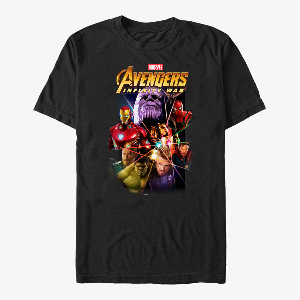 Trička Merch Marvel Avengers: Infinity War - Original Cover Unisex T-Shirt Black