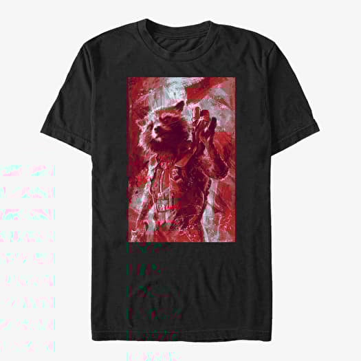 Tricou Merch Marvel Avengers Endgame - Rocket Painted Unisex T-Shirt Black