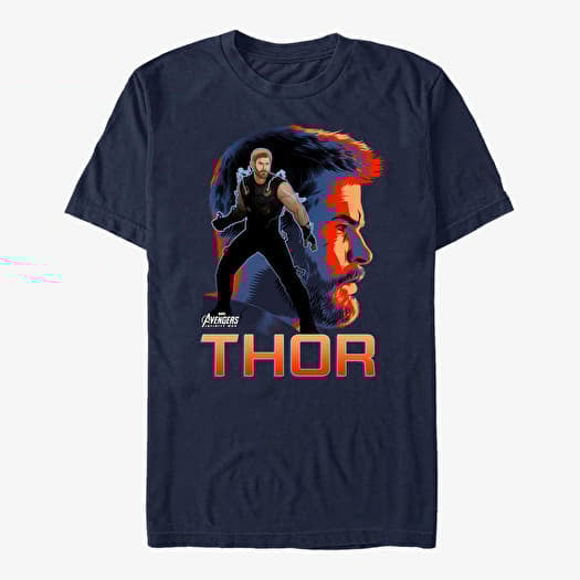 T-shirt Merch Marvel Avengers: Infinity War - Thor Asgardian Sil Unisex T-Shirt Navy Blue