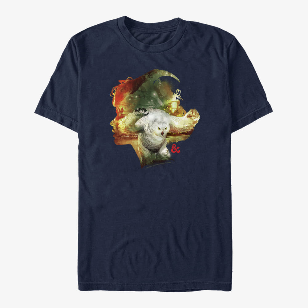 T-paidat Merch Dungeons & Dragons: Honor Among Thieves - Owlbear Silhouette Unisex T-Shirt Navy Blue