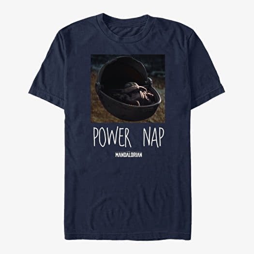 T-krekls Merch Star Wars: The Mandalorian - Power Nap Unisex T-Shirt Navy Blue