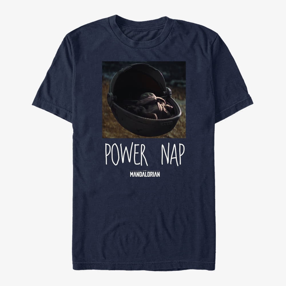majice kratkih rukava Merch Star Wars: The Mandalorian - Power Nap Unisex T-Shirt Navy Blue