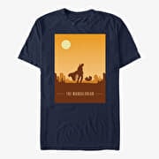 Merch Star Wars: The Mandalorian - Mando and Child Poster Unisex T-Shirt Navy Blue