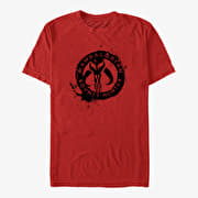 Merch Star Wars: The Mandalorian - Painted Skull Unisex T-Shirt Red