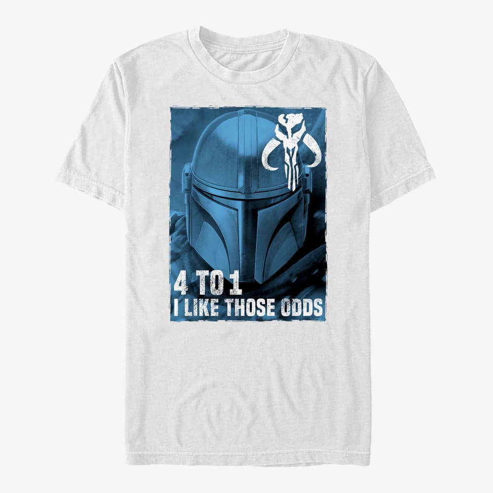Trička Merch Star Wars: The Mandalorian - Good Odds Unisex T-Shirt White