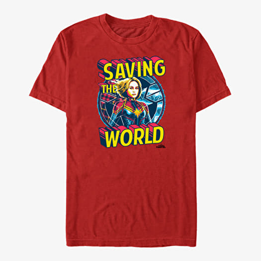 Majica Merch Captain Marvel: Movie - Save Me Unisex T-Shirt Red