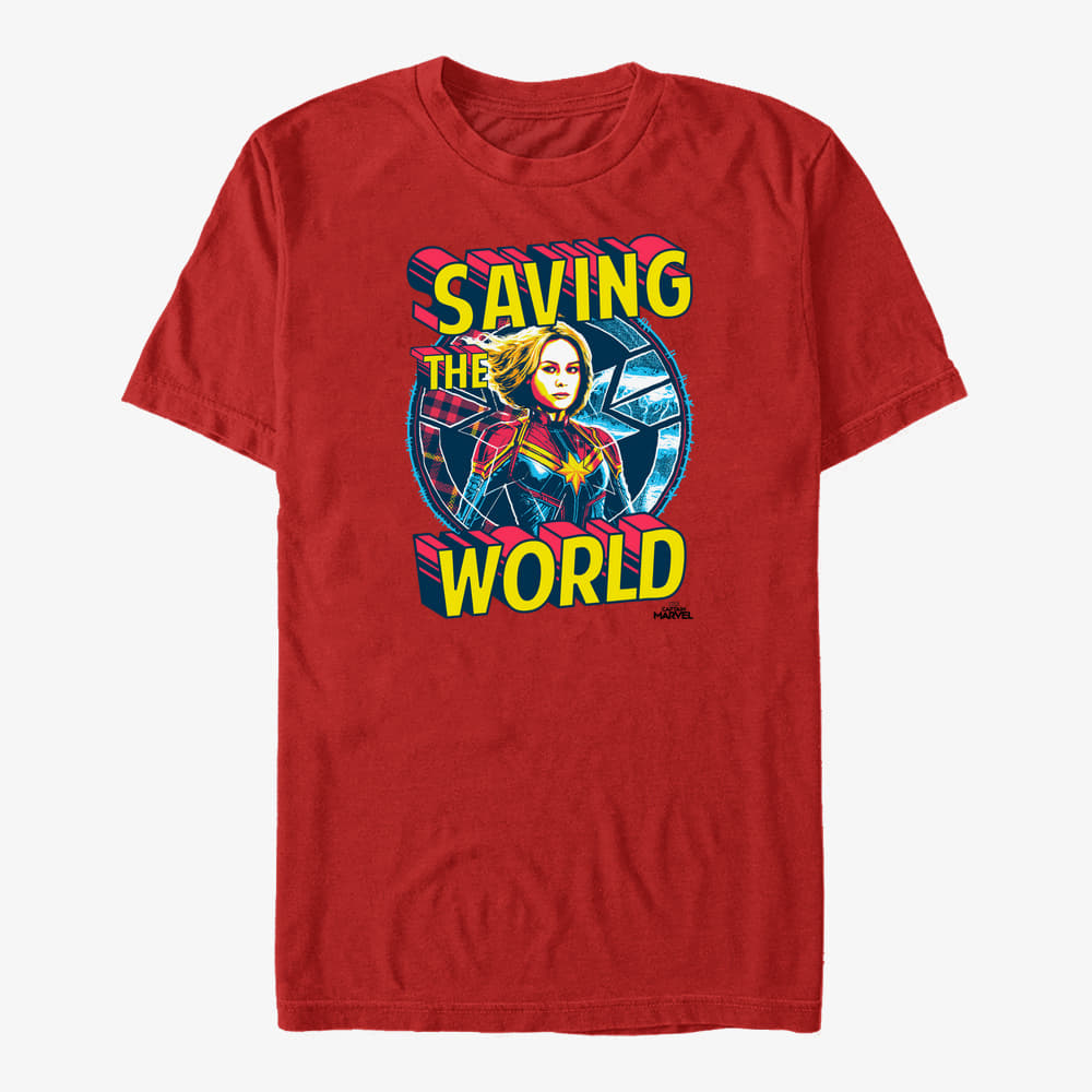 T-shirts Merch Captain Marvel: Movie - Save Me Unisex T-Shirt Red