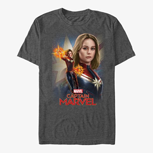 Tričko Merch Captain Marvel: Movie - Cap Marvel Unisex T-Shirt Dark Heather Grey
