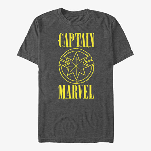 T-shirt Merch Captain Marvel: Movie - Yellow Marvel Unisex T-Shirt Dark Heather Grey