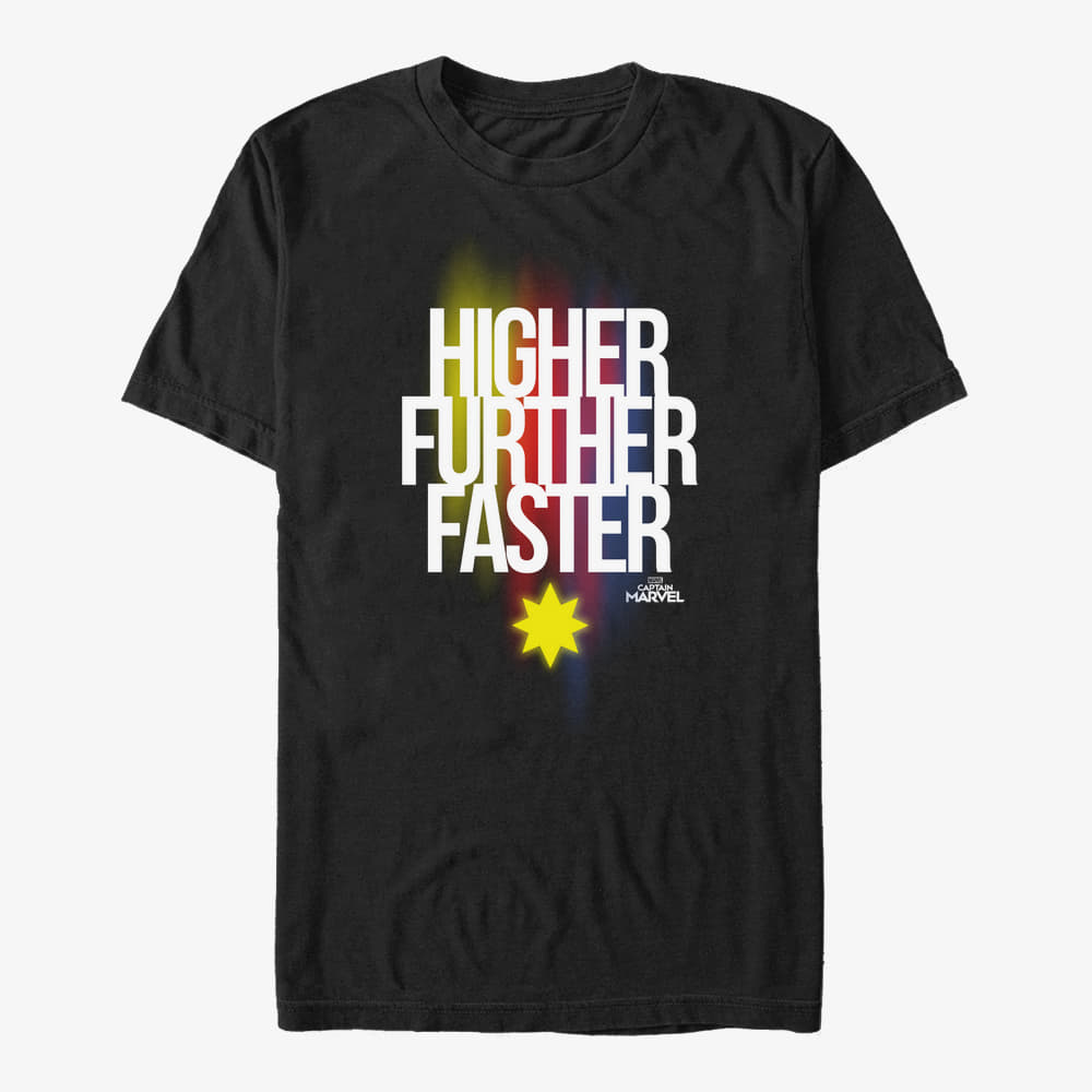 Тениски Merch Captain Marvel: Movie - Higher Further Faster Unisex T-Shirt Black