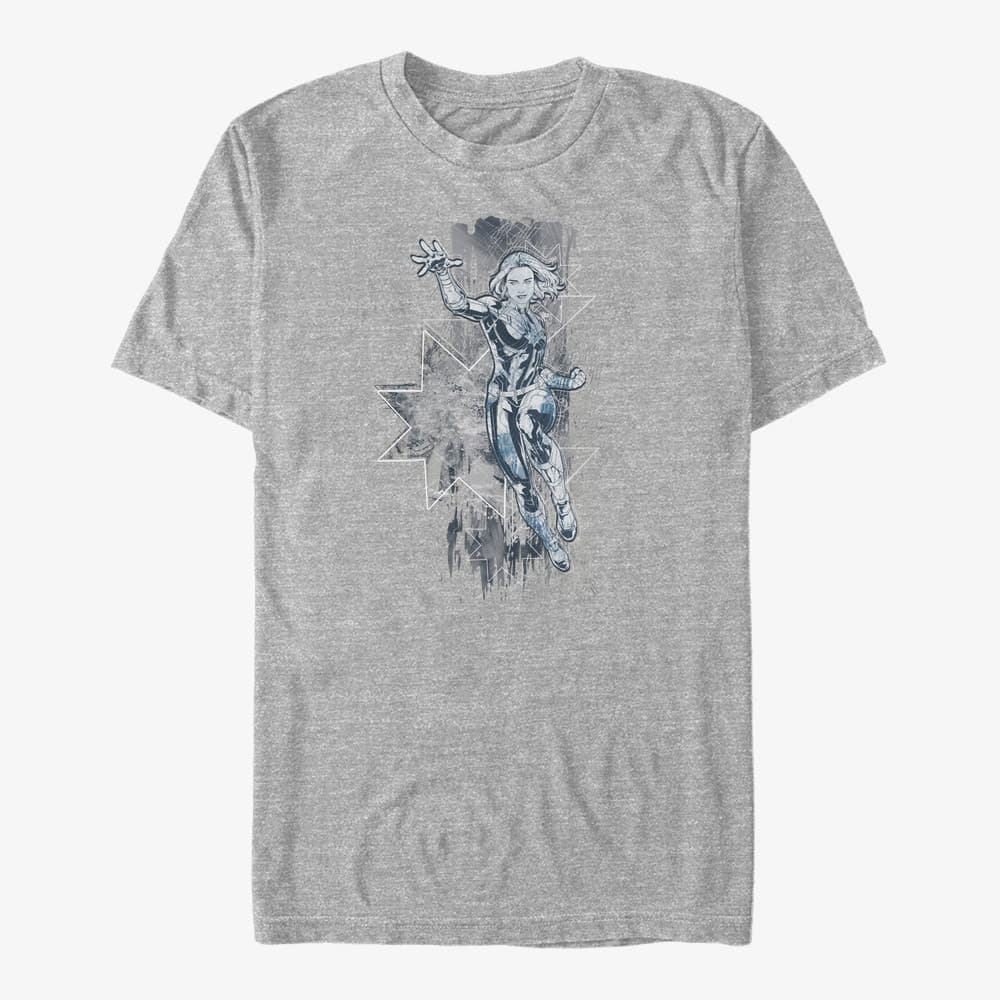 T-särgid Merch Captain Marvel: Movie - Soaring Captain Unisex T-Shirt Heather Grey