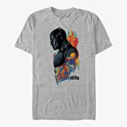 Merch Marvel Black Panther: Movie - Colorful Panther Unisex T-Shirt Heather Grey