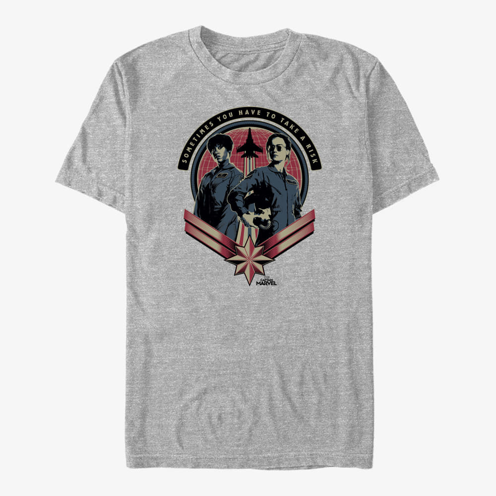 majice kratkih rukava Merch Captain Marvel: Movie - Fly Girls Unisex T-Shirt Heather Grey