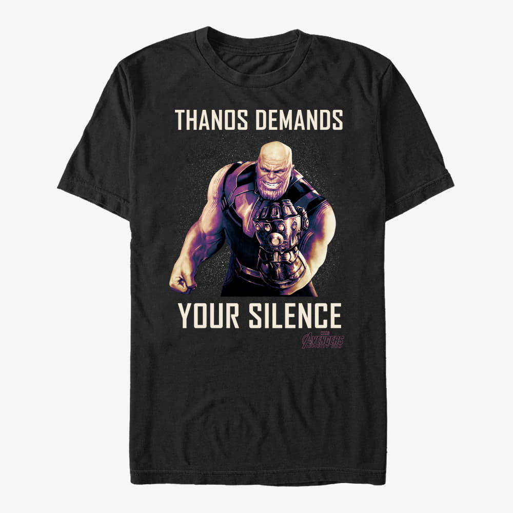 majice kratkih rukava Merch Marvel Avengers: Infinity War - Silence Unisex T-Shirt Black
