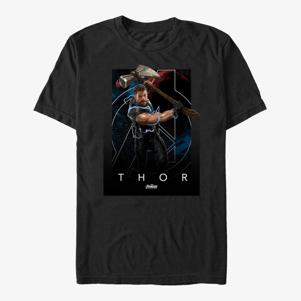 Magliette Merch Marvel Avengers: Infinity War - Mighty Thor Unisex T-Shirt Black