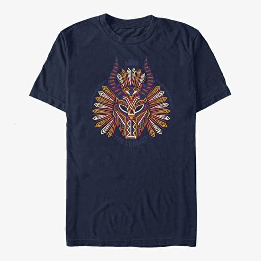 Tričko Merch Marvel Black Panther: Movie - Kilmonger Tribal Unisex T-Shirt Navy Blue