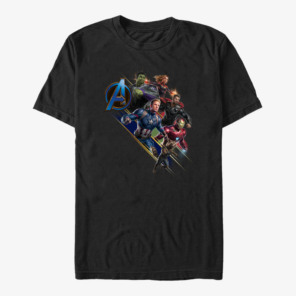 Tricouri Merch Marvel Avengers Endgame - Angled Shot Unisex T-Shirt Black