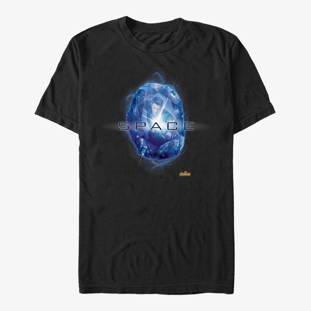 majice kratkih rukava Merch Marvel Avengers: Infinity War - Space Stone Unisex T-Shirt Black