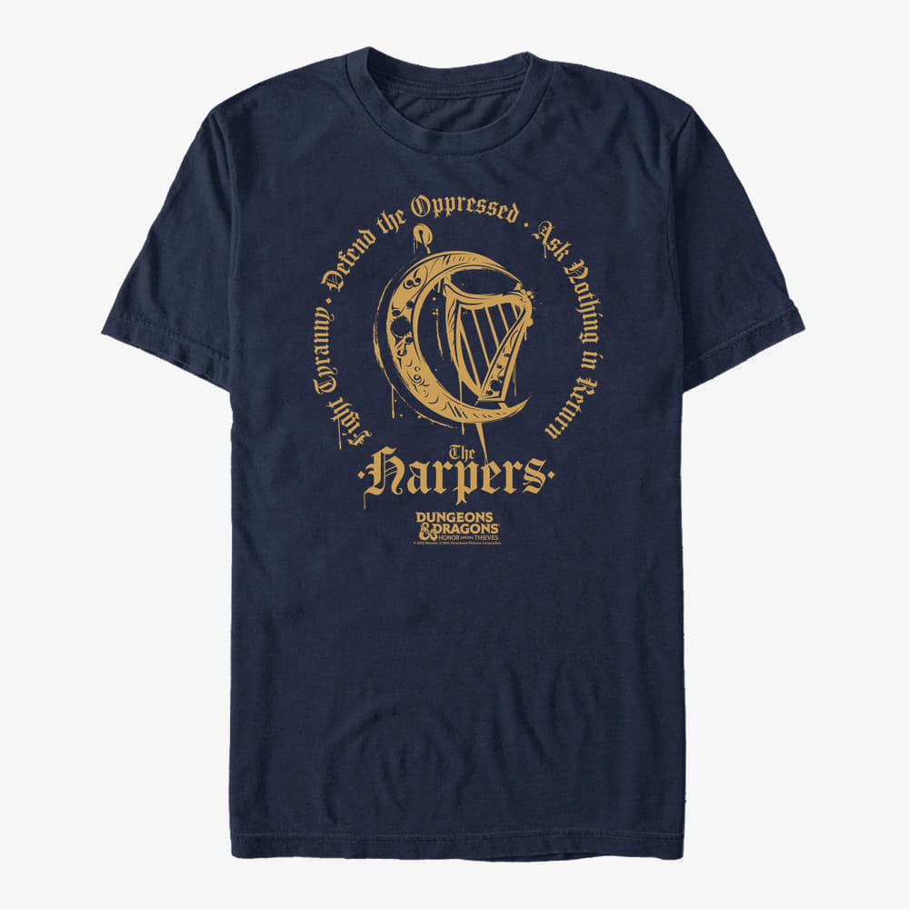 majice kratkih rukava Merch Dungeons & Dragons: Honor Among Thieves - The Harpers Unisex T-Shirt Navy Blue