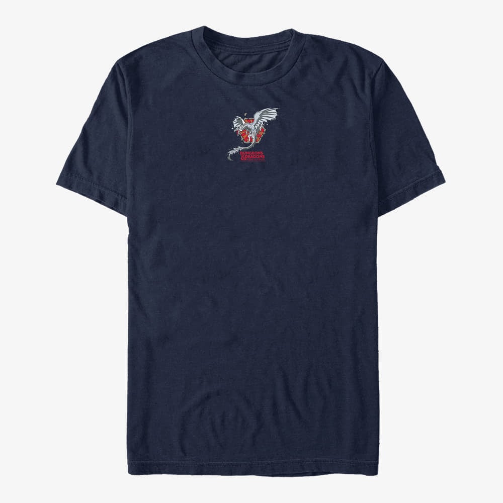 T-shirts Merch Dungeons & Dragons: Honor Among Thieves - Silver Mosaic Dragon Unisex T-Shirt Navy Blue