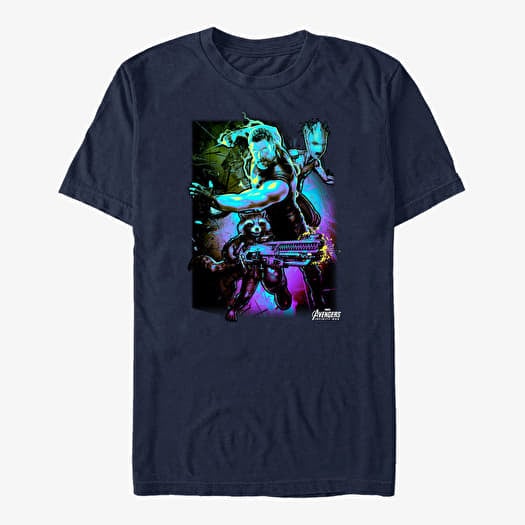 T-shirt Merch Marvel Avengers: Infinity War - Troubled Three Unisex T-Shirt Navy Blue