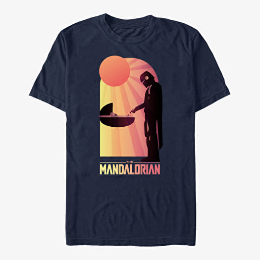 T-shirt Merch Star Wars: The Mandalorian - A Warm Meeting Unisex T-Shirt Navy Blue