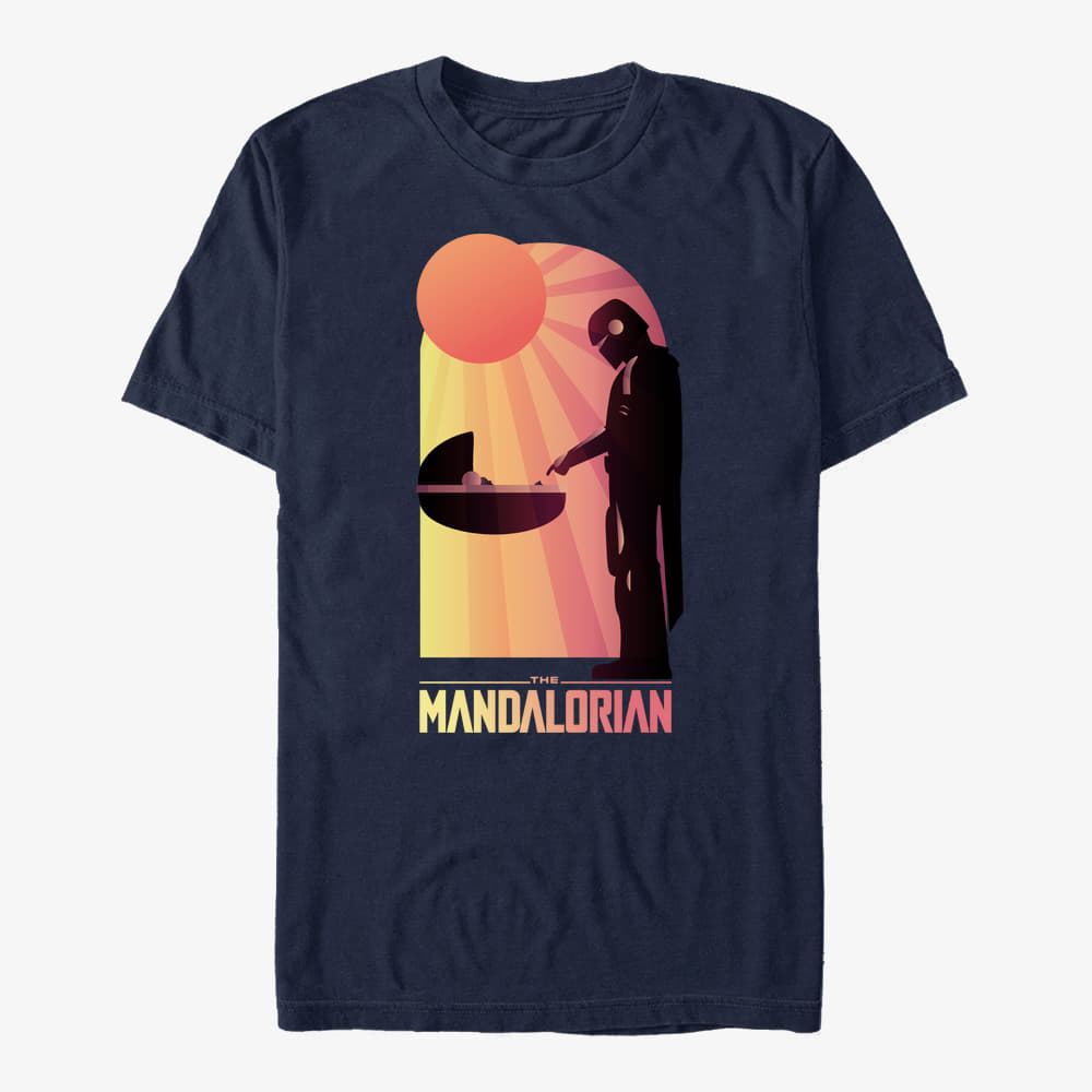 T-Shirts Merch Star Wars: The Mandalorian - A Warm Meeting Unisex T-Shirt Navy Blue