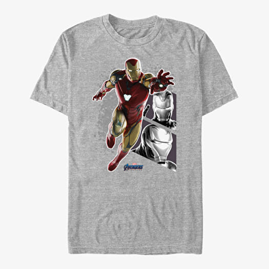 Tričko Merch Marvel Avengers Endgame - Ironman Panels Unisex T-Shirt Heather Grey