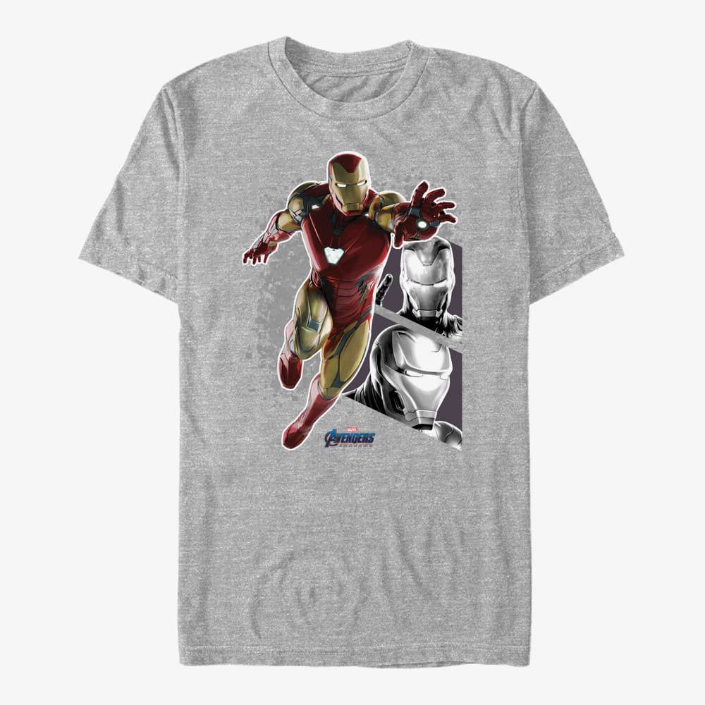 T-Shirts Merch Marvel Avengers Endgame - Ironman Panels Unisex T-Shirt Heather Grey