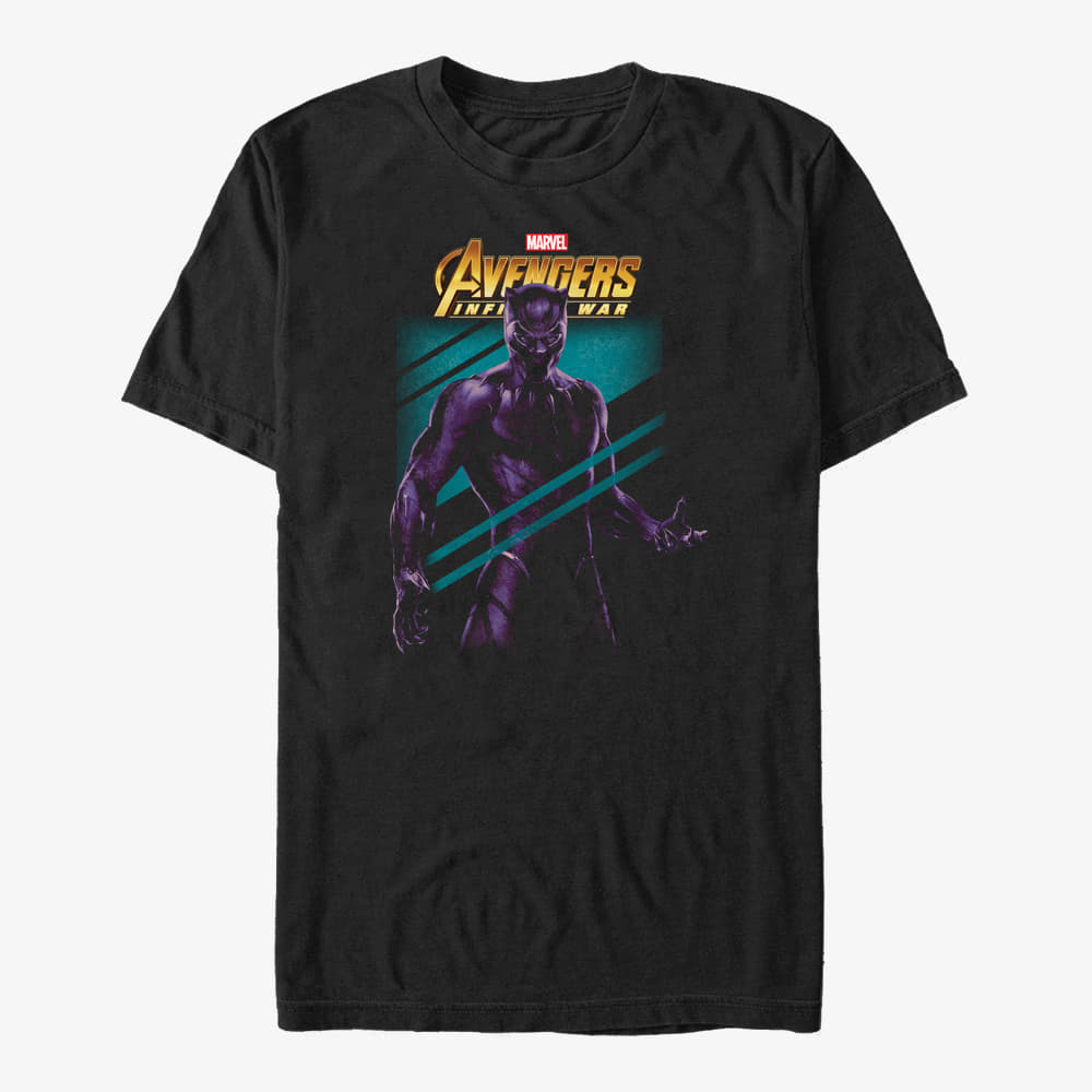 Trička Merch Marvel Avengers: Infinity War - PANTHER Unisex T-Shirt Black