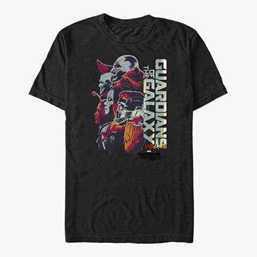 Tričko Merch Marvel GOTG 2 - Star Lord Red Unisex T-Shirt Black