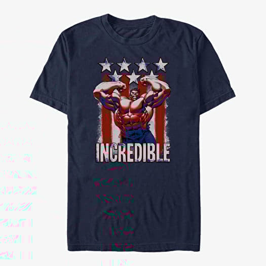 T-shirt Merch Marvel Avengers Classic - Hulk Flag Unisex T-Shirt Navy Blue