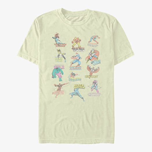 T-paita Merch Marvel Avengers Classic - Character Chart Unisex T-Shirt Natural