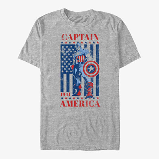 T-shirt Merch Marvel Avengers Classic - Captain Merica Unisex T-Shirt Heather Grey