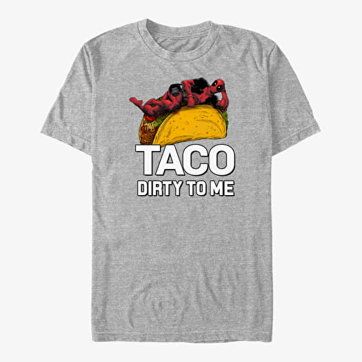 Tričko Merch Marvel Deadpool - Taco Dirty Unisex T-Shirt Heather Grey